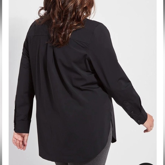 NWT Lysse’ 3X Black Schiffer Button Down Tunic Shirt Lyssentials Microfiber New - Picture 3 of 10